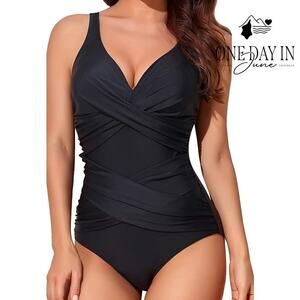 Smismivo Cross Front One Piece Swimsuit Size L